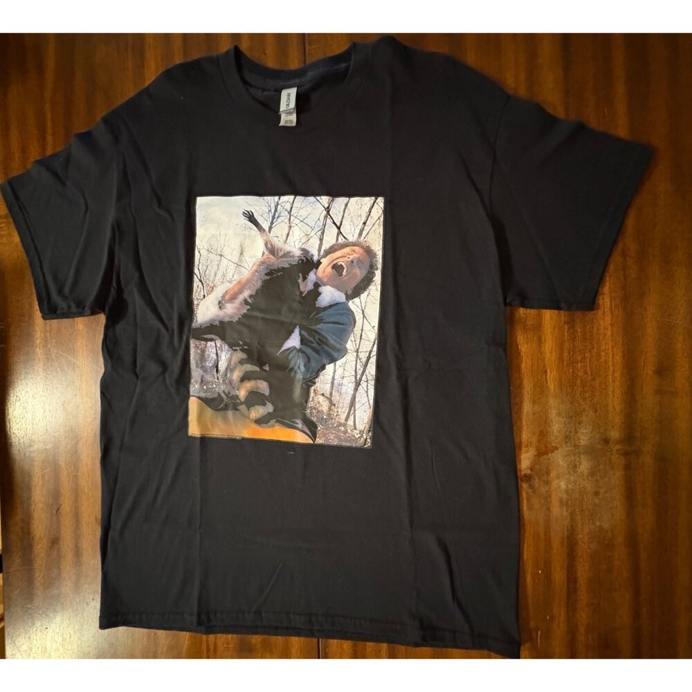 NWOT Elf Movie Will Ferrell Christmas Graphic Black T-Shirt Gildan Heavy Cotton